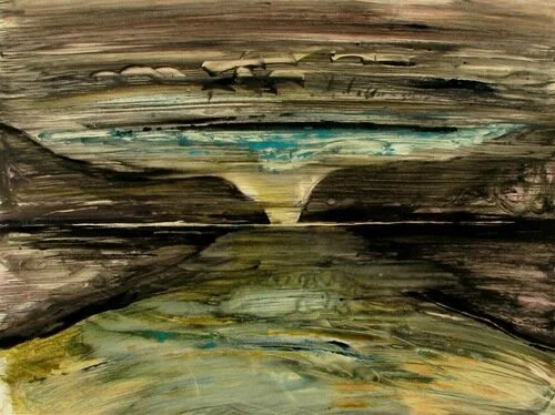 With or Without You 7 , watercolor monoprint 26 x 32"