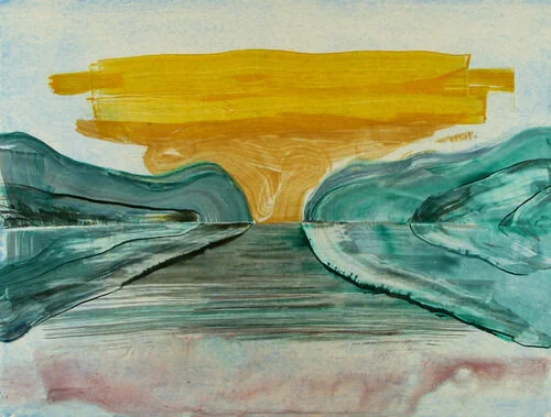 With or Without You 1 , watercolor monoprint 26 x 32"