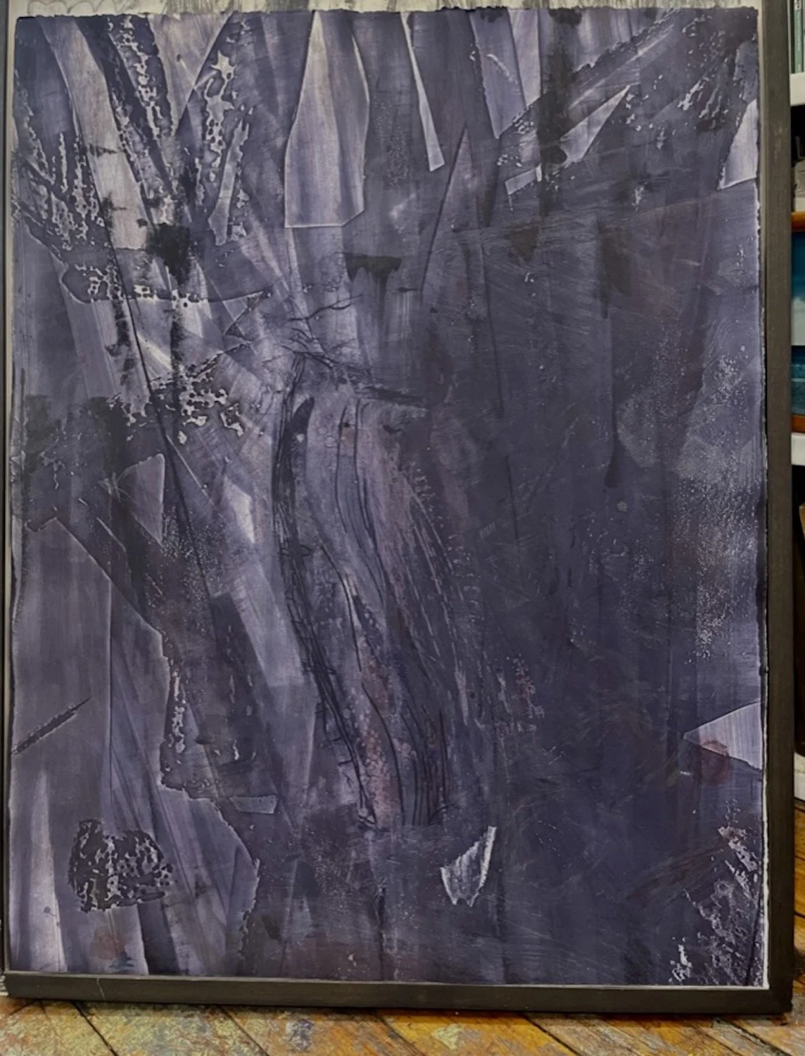 Waterfall 16. Monoprint and Etching. 31 × 23”