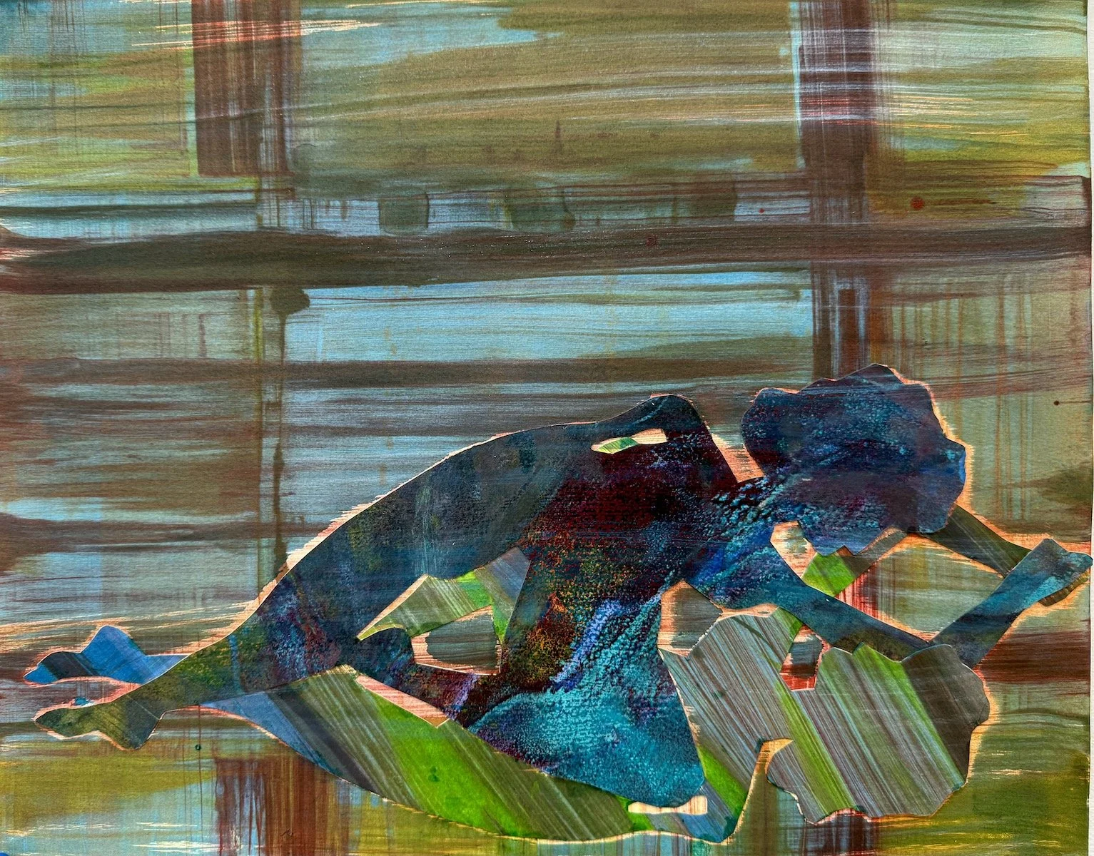 In the Garden 7. 1Collage. 15.5 × 18.5”.