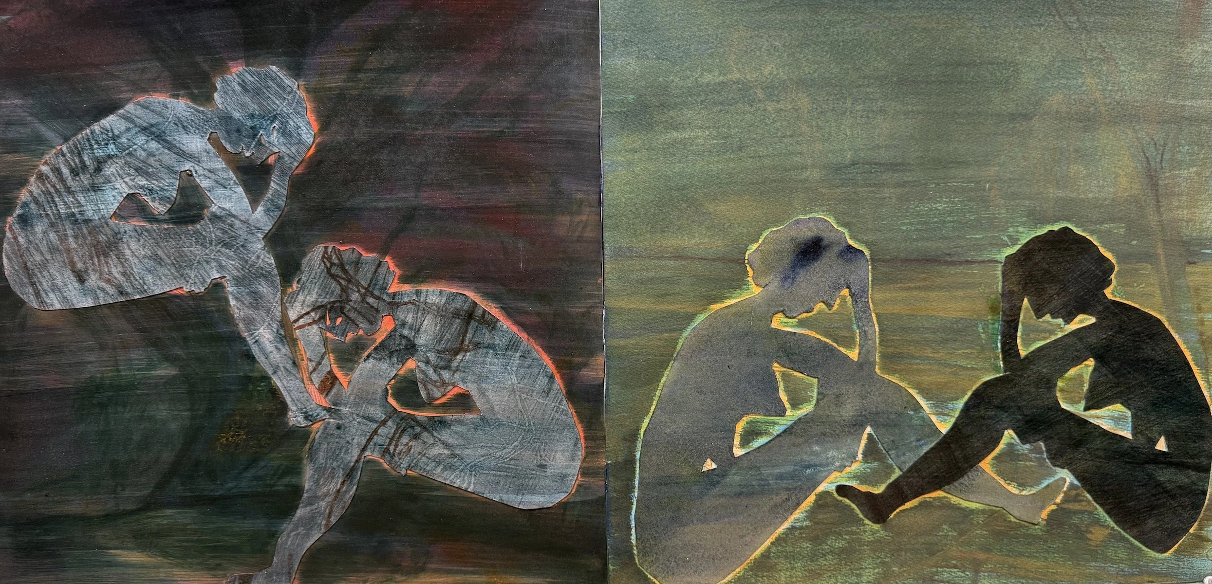 In the Garden 24. Collage. 17 × 34”.