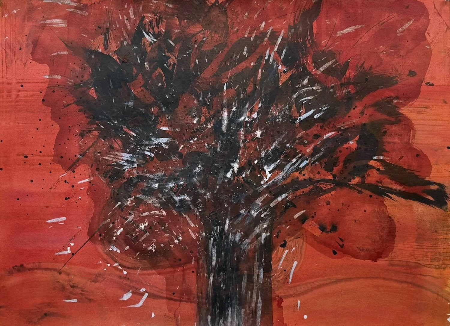  The Illusion of Grace. #10. Acrylic on paper with monoprint. 22 × 30” 