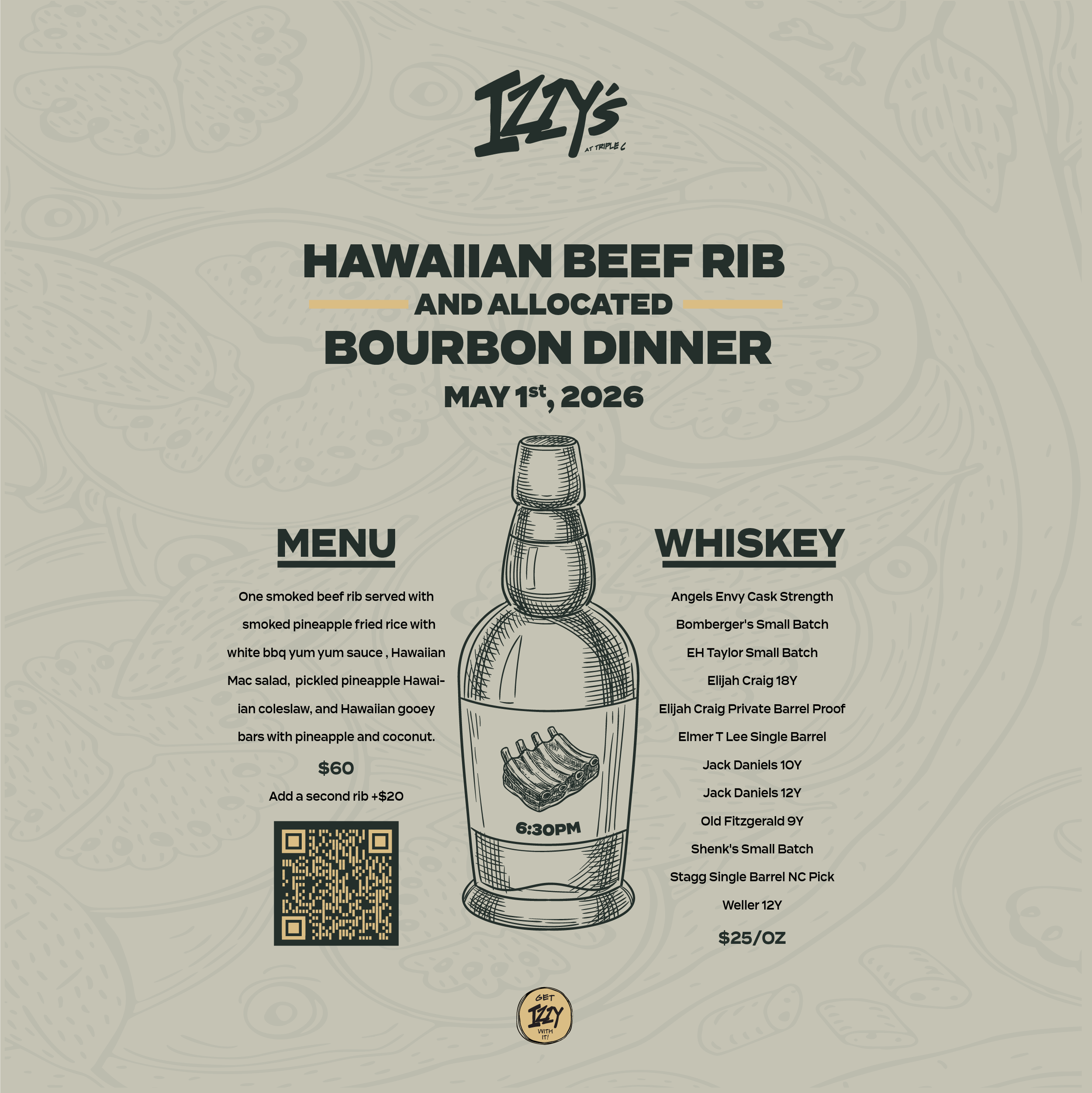 Hawaiian Beef Rib & Allocated Bourbon Dinner