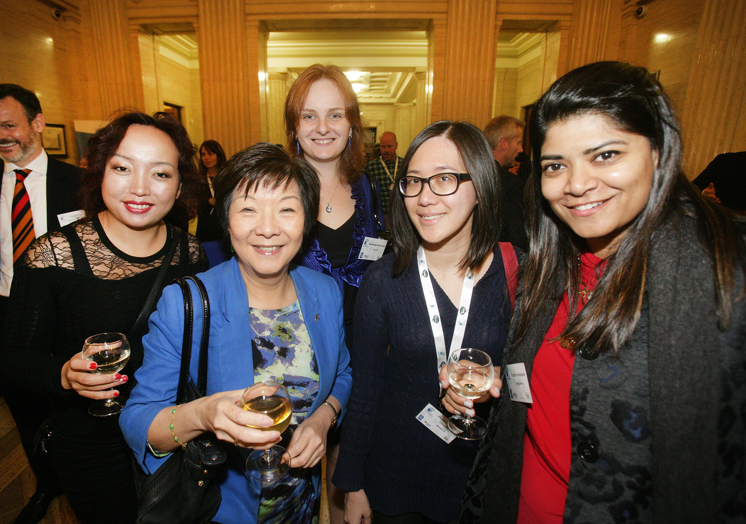 National Operators were welcomed to Northern Ireland with a reception at Stormont hosted by Anna Lo MLA, Chair of the Environment Committee and David Weir MLA, Chair of the Education Committee. Pictured are L-R: Erdenbayar Shinetsetseg, Eco-Schools Mongolia; Anna Lo MLA, Chair of the Environment Committee; Nadezhda Morozova, Eco-Schools Russia; Chew Pei Jing, Eco-Schools Malaysia and Chitra Venkatesh, Eco-Schools Singapore. 