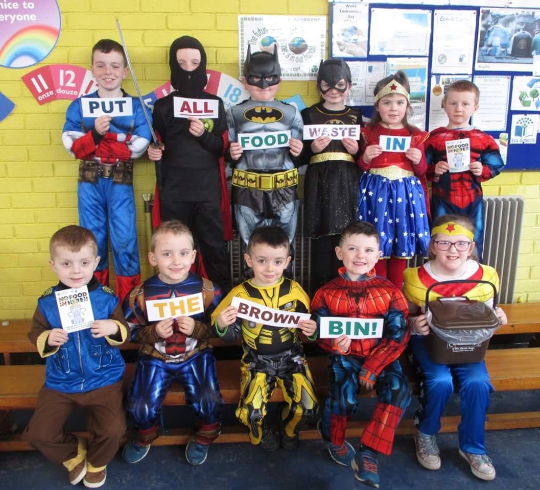 Pupils from St Joseph’s Primary School, Cookstown, prove they are Food Waste Superheroes.