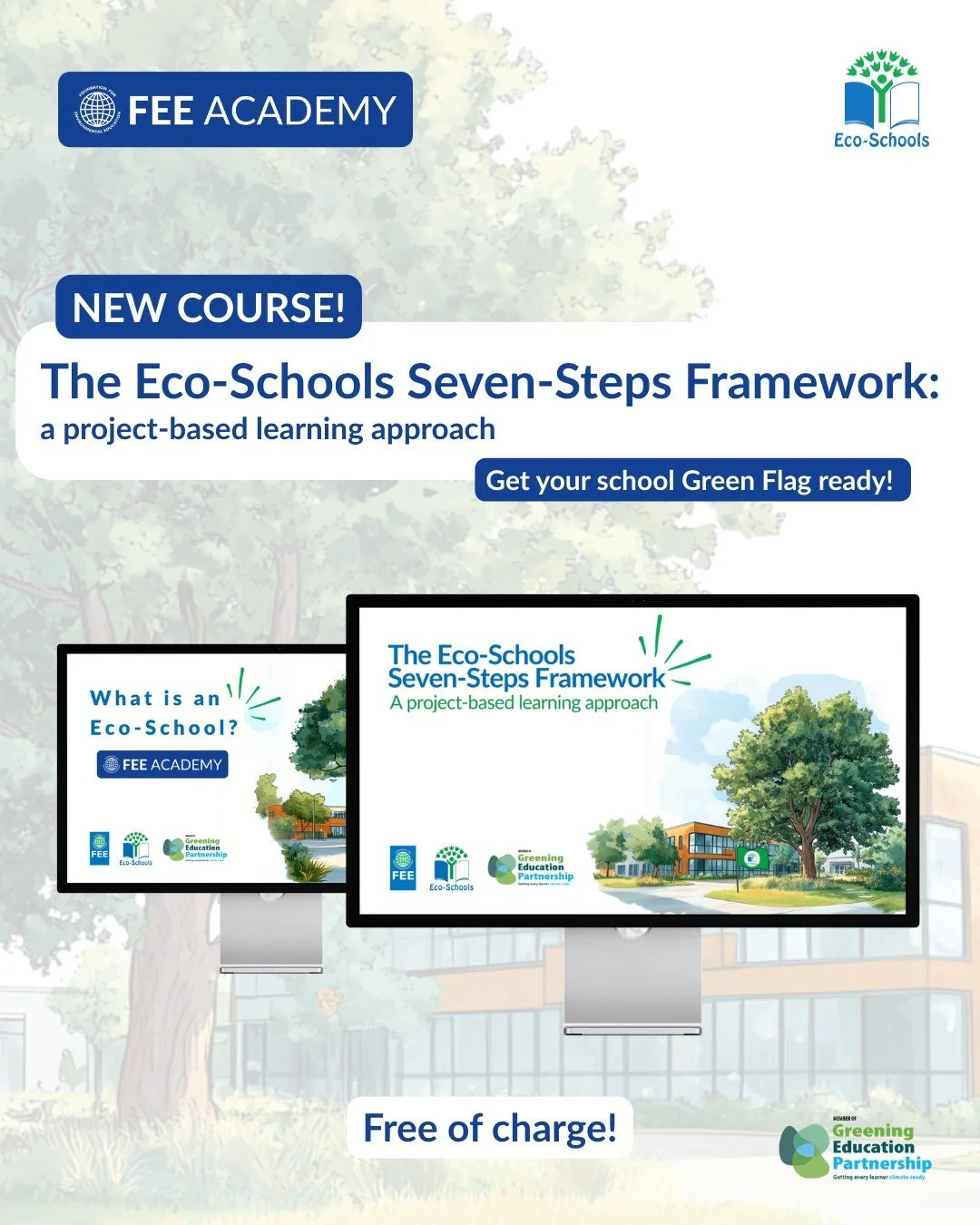 NEW FEE ACADEMY COURSE ONLINE! 🌐📚
This free, self-paced online course guides educators step by step through the Eco-Schools Seven-Steps methodology - a proven, project-based learning approach that supports schools in embedding sustainability into t