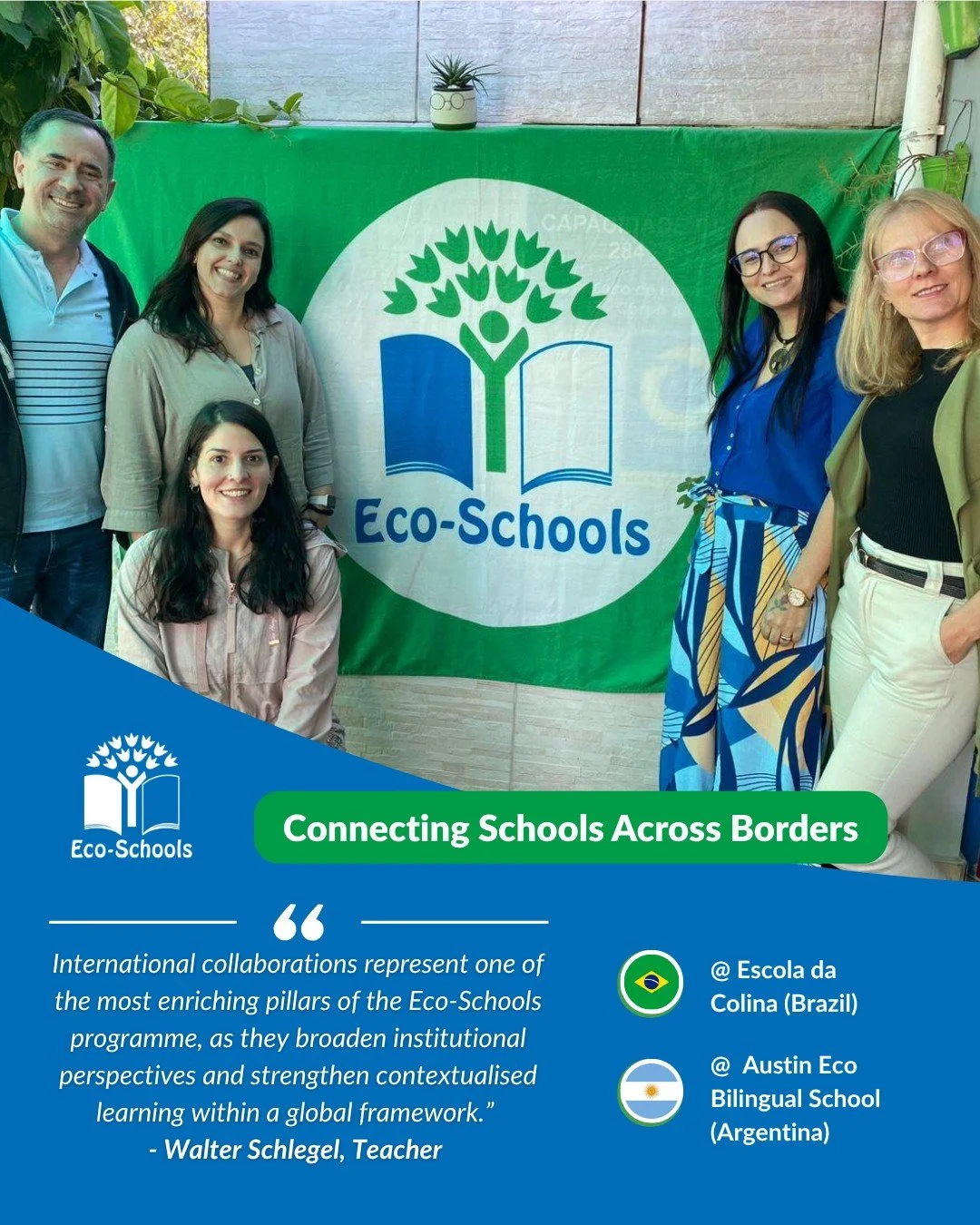 🌐 International Collaboration into Action 

One of the most powerful aspects of the Eco-Schools programme is the opportunity to connect and learn across borders. Through school twinning, schools can exchange experiences, inspire each other, and stre