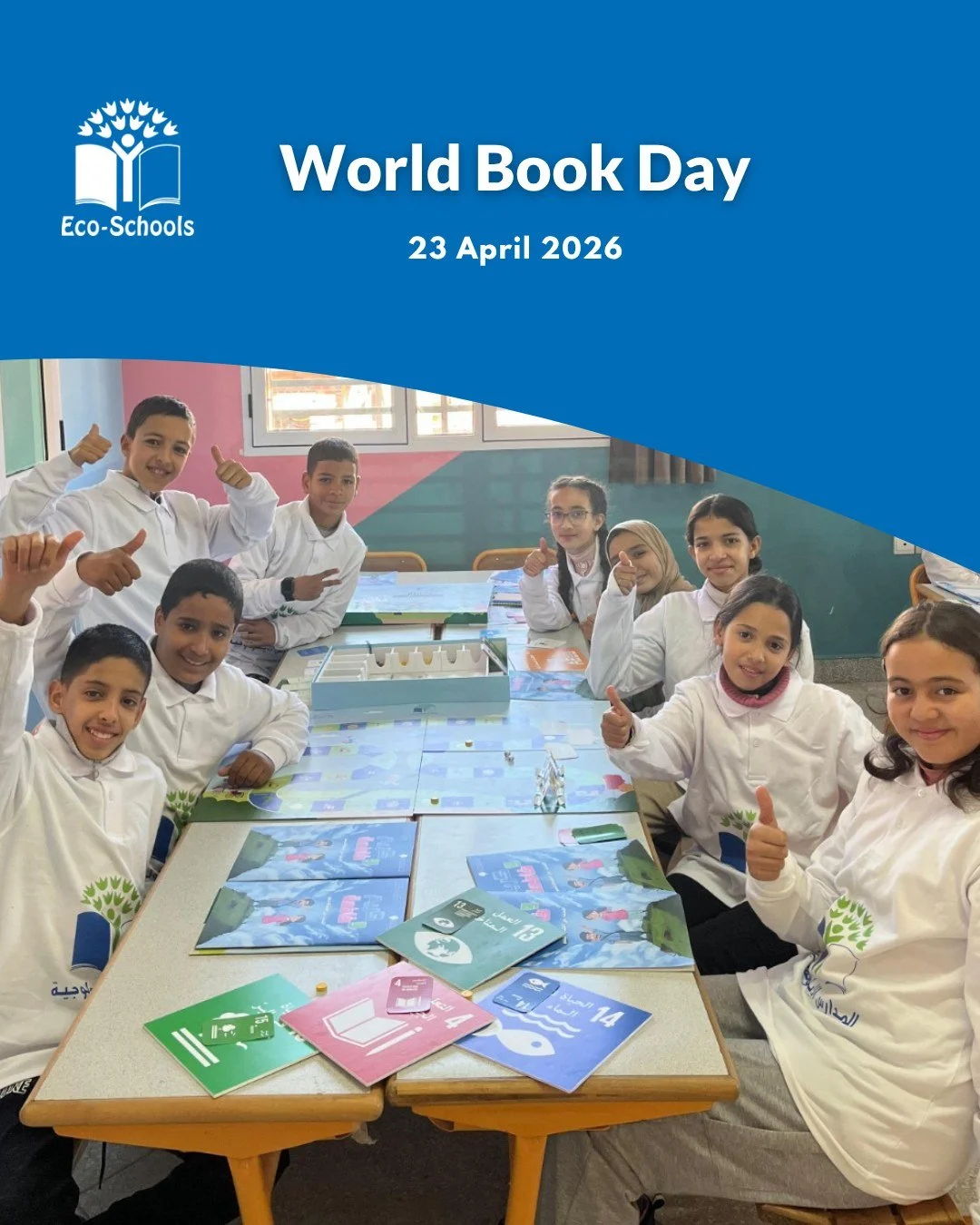 📚 Celebrating #WorldBookDay with Eco-Schools 🌐

Today, we spotlight the power of books to inspire learning, curiosity, and action for a more sustainable future.

Featured here is a beautiful moment from Eco-Schools Morocco, where books meet purpose