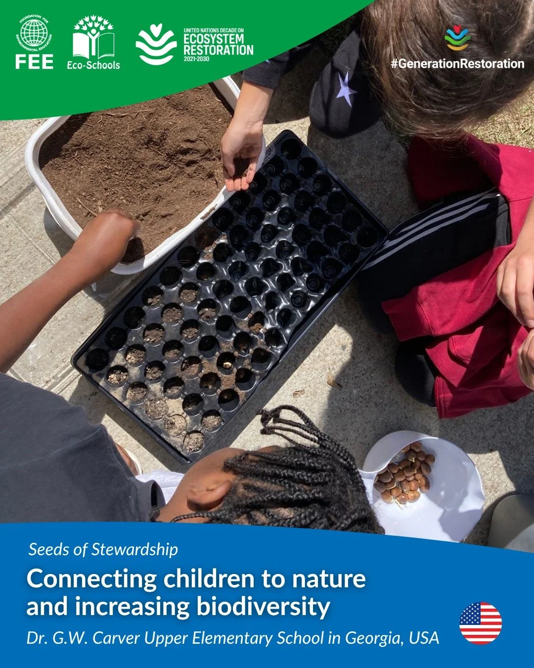 From biodiversity discovery to ecosystem restoration

At Dr. G.W. Carver Upper Elementary School in Georgia, USA, students began documenting biodiversity across their 50-acre campus as part of their Eco-Schools Green Flag journey, recording more than