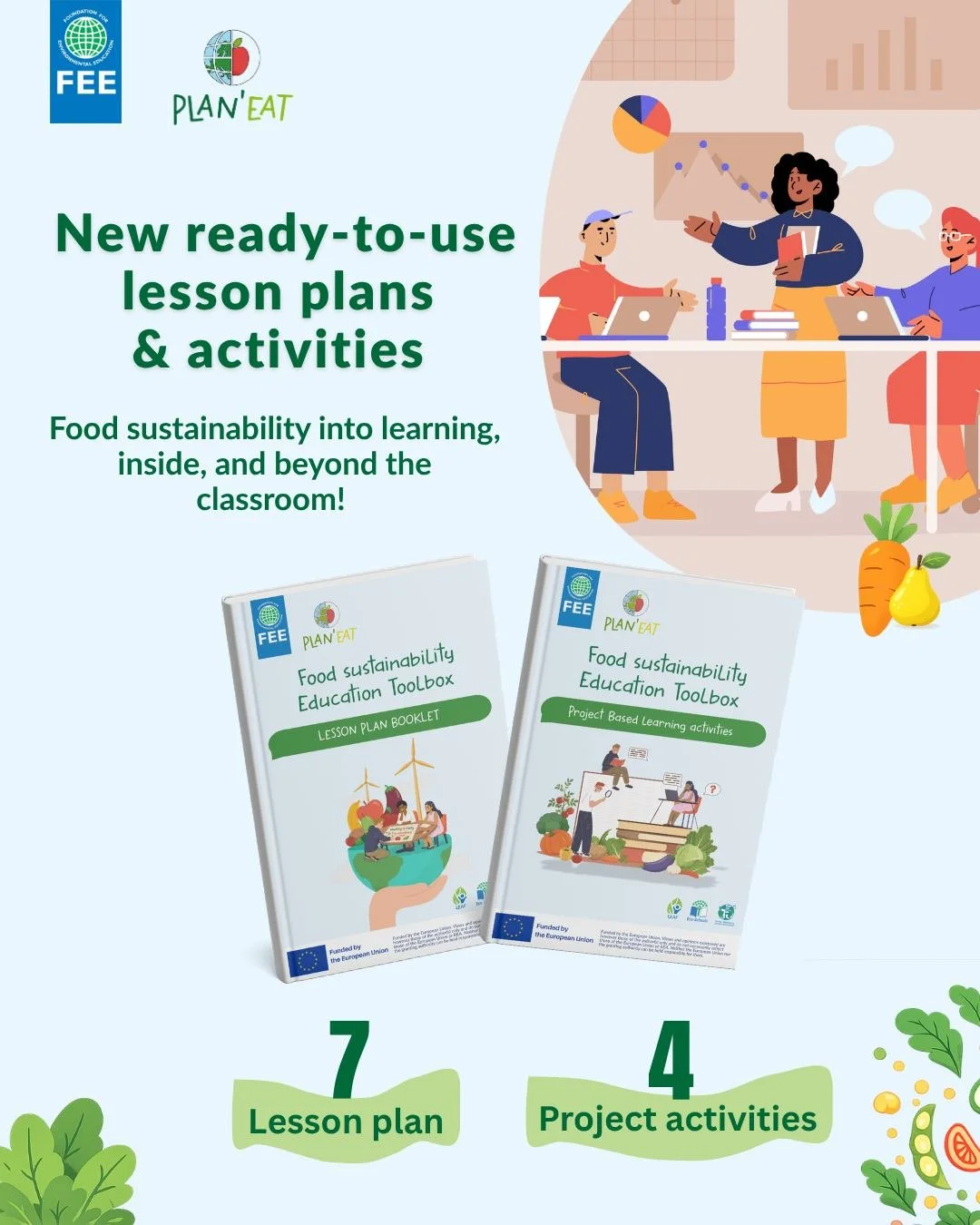 📣 New ready-to-use resources available for teachers and educators to bring food sustainability into learning, inside and beyond the classroom! 

Seven lesson plans adaptable to different age groups and teaching contexts. Aligned with a dedicated Cur