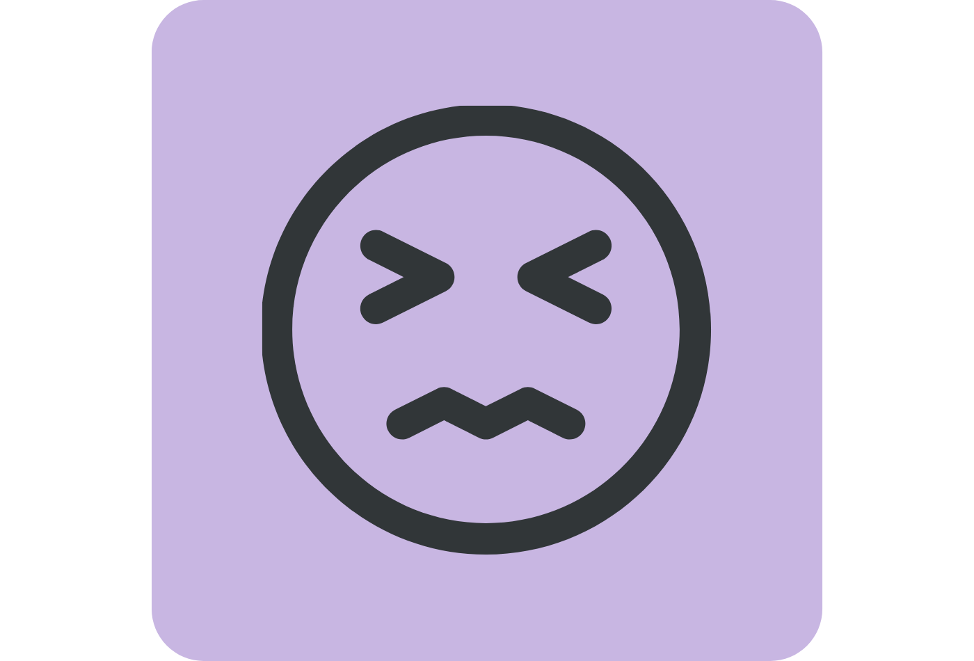 Anxious looking icon representing fear and anxiety about moving after injury