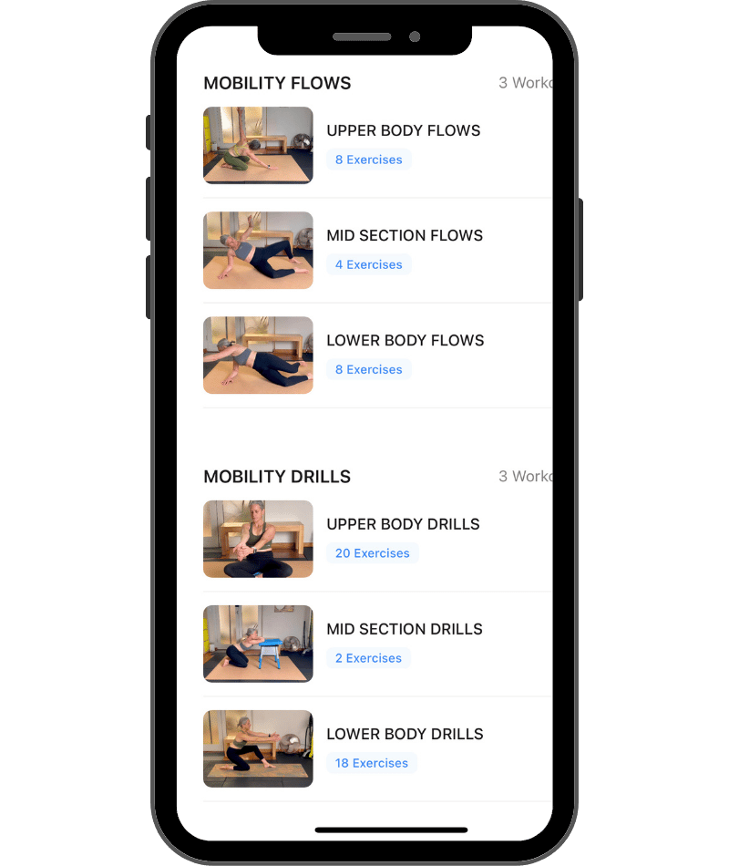 an app with mobility exercises for women so you can achieve mobility wellness
