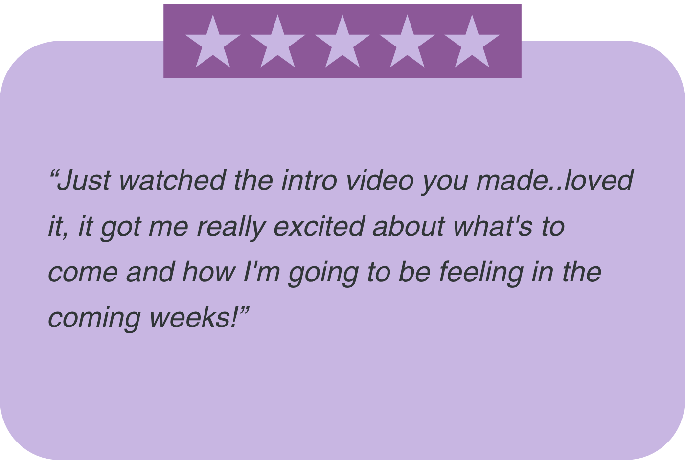 A review saying how excited she is to begin this mobility program for women over 40.