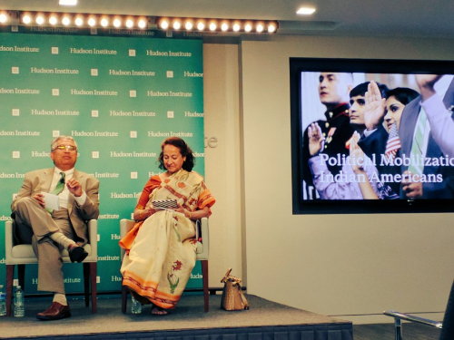 Dr. Maina Chawla Singh and Mr. Shekhar Narsimhan discussing the process of Indian Americans getting recognition as a group