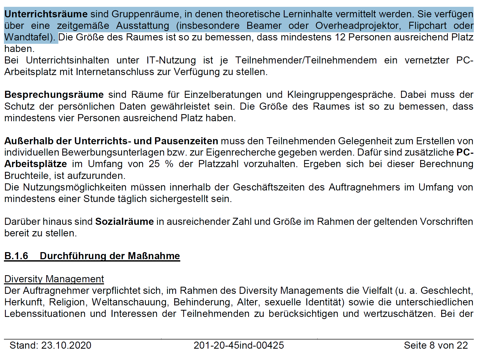 Bildungsträger - Ausschreibung des Jobcenters Oldenburg: Moderne Ausstattung der Räume
