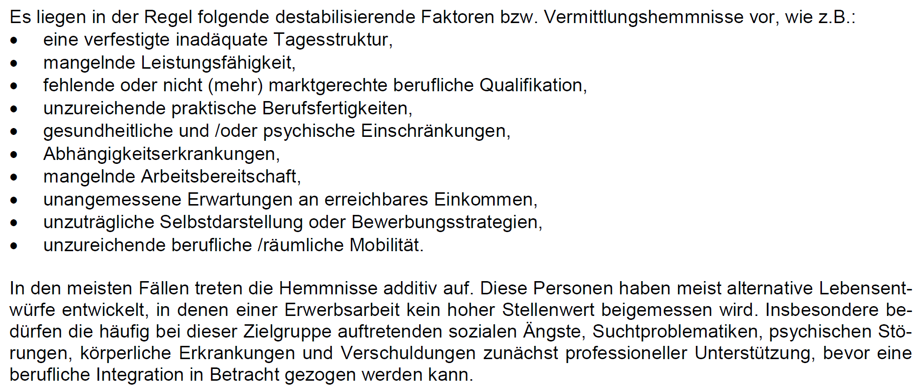 Bildungsträger - Ausschreibung des Jobcenters Heidelberg: Teilnehmerbeschreibung mit spannenden Begriffen zur Gesundheit
