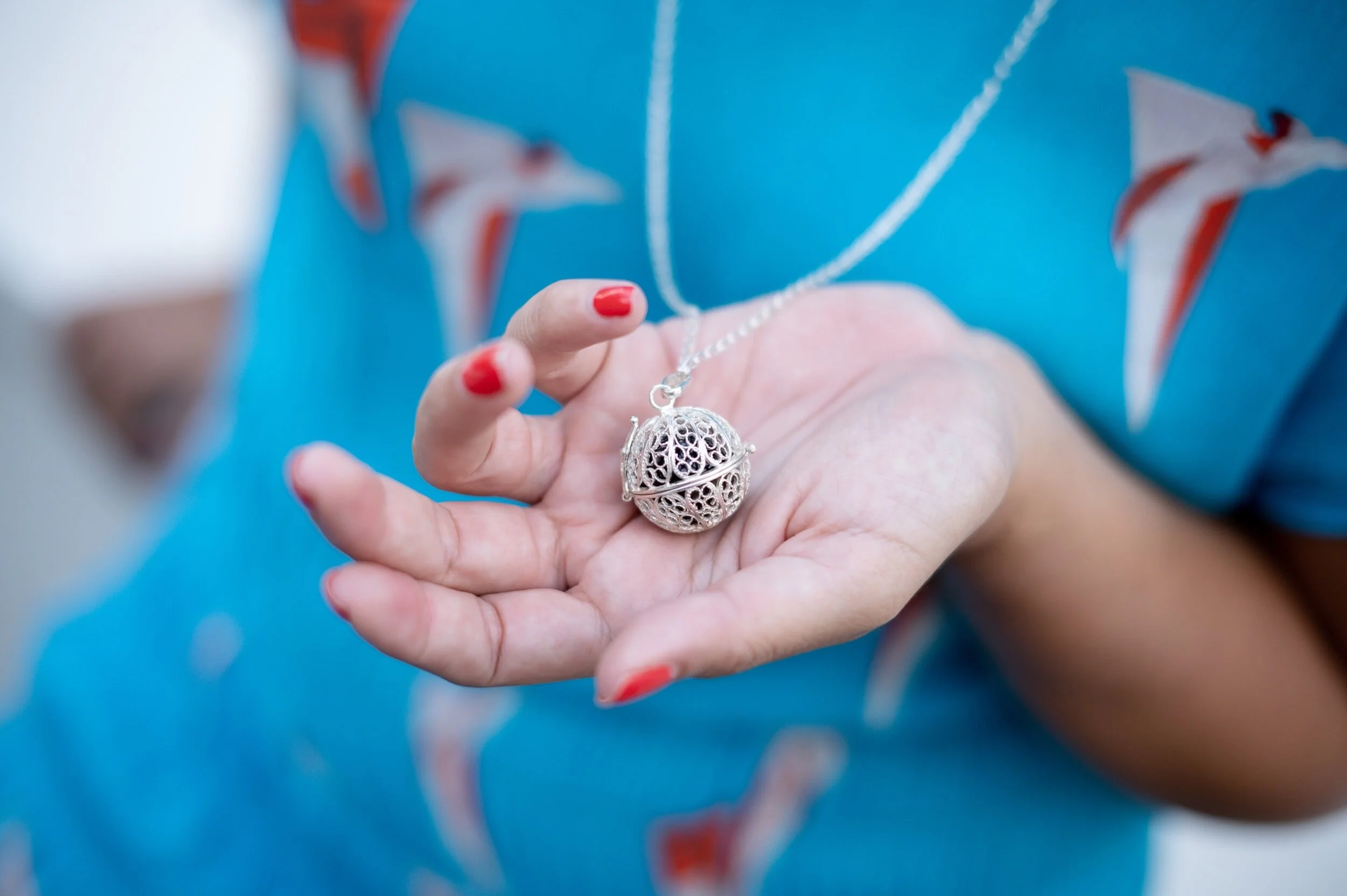 Filigree ball necklace hot sale