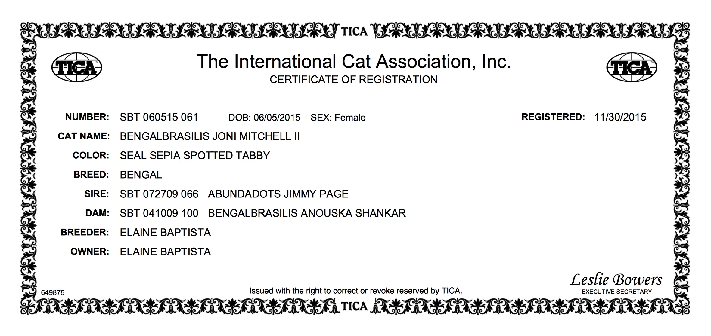CERFICATE OF REGISTRATION Joni II.jpeg