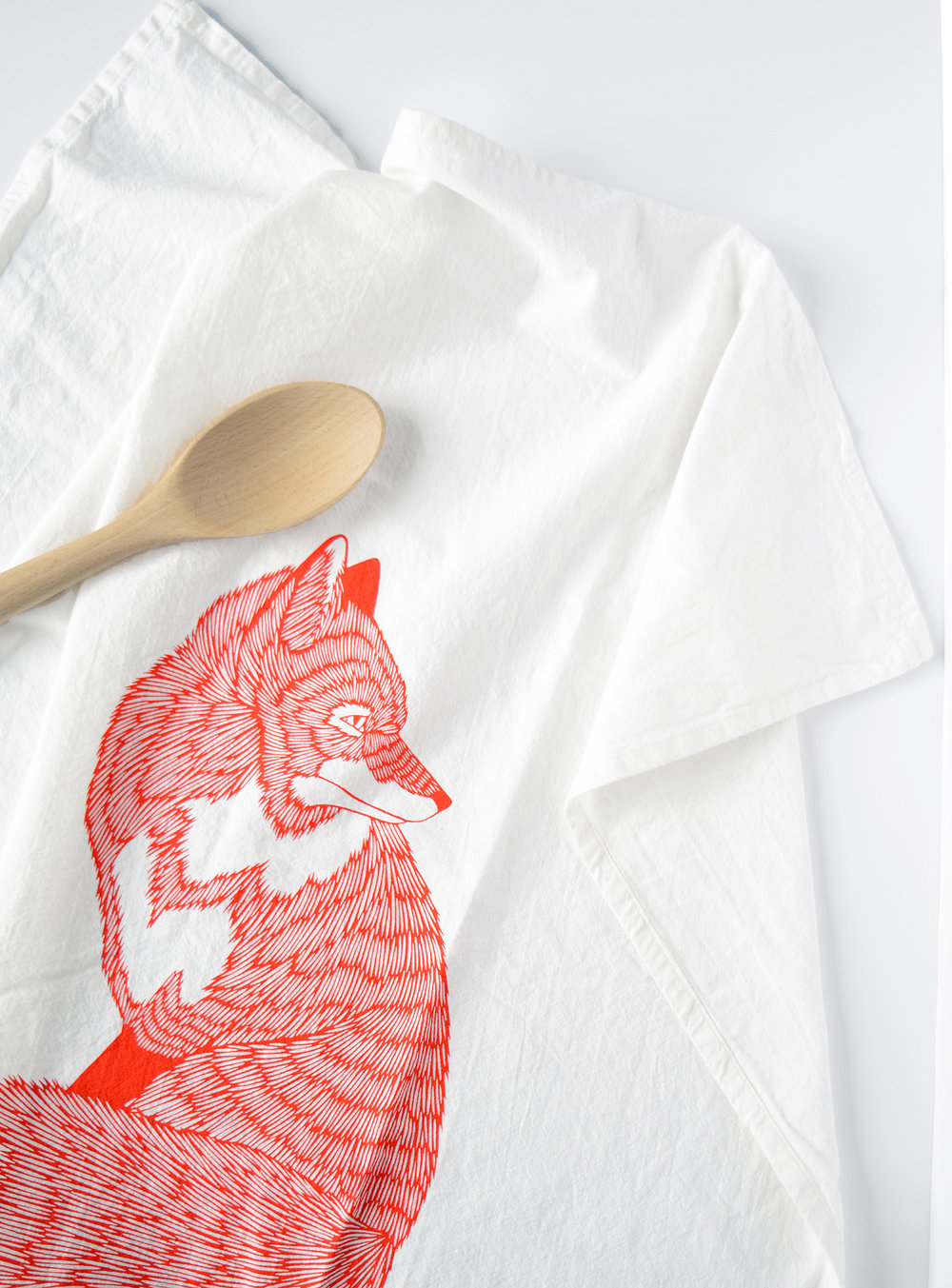 Fox flour sack towel - bird mafia