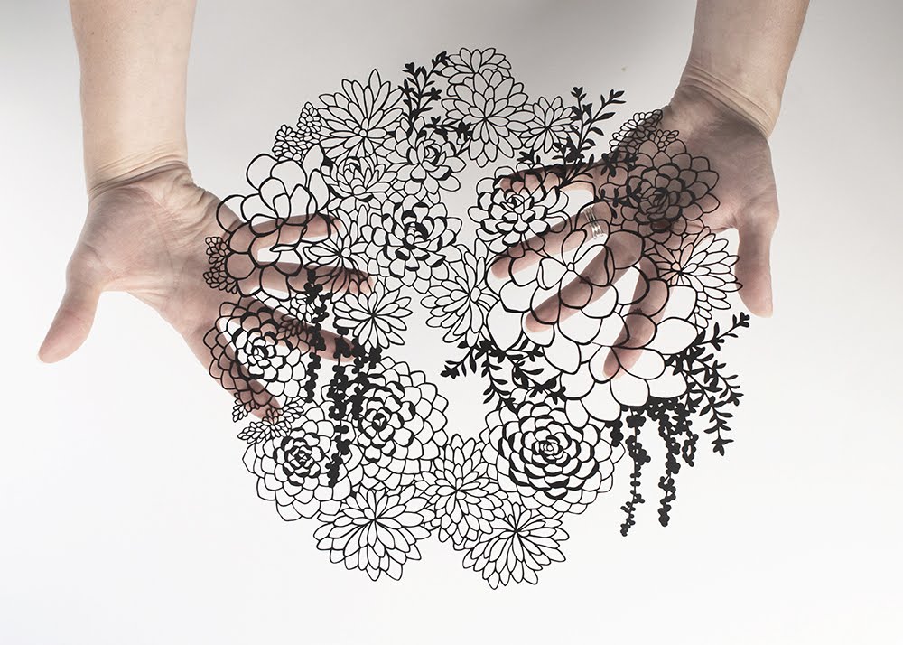 Succulent Garden paper cut