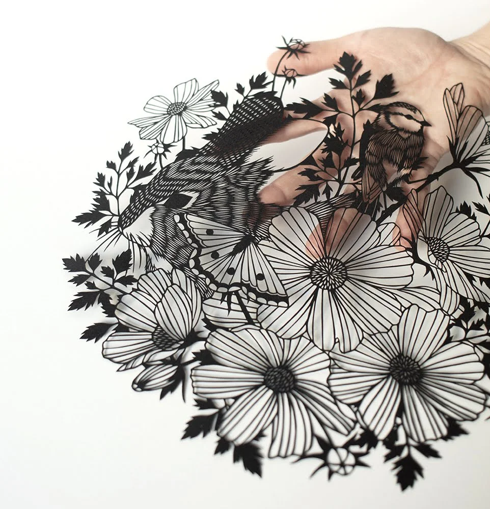 Signs of spring paper cut art