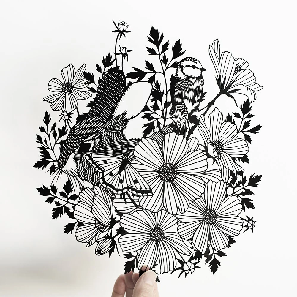 Signs of spring paper cut art