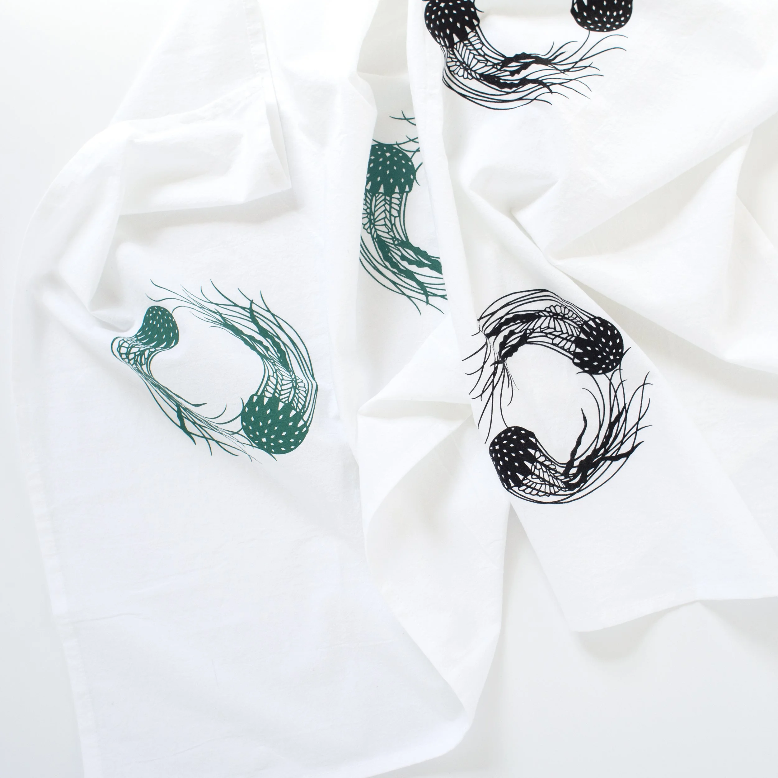 Jellyfish coastal tea towel wedding gift.jpg