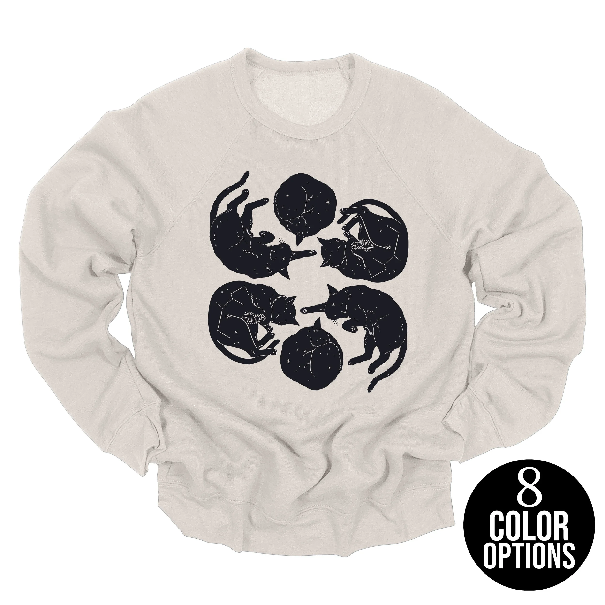 Night cats crewneck sweatshirt