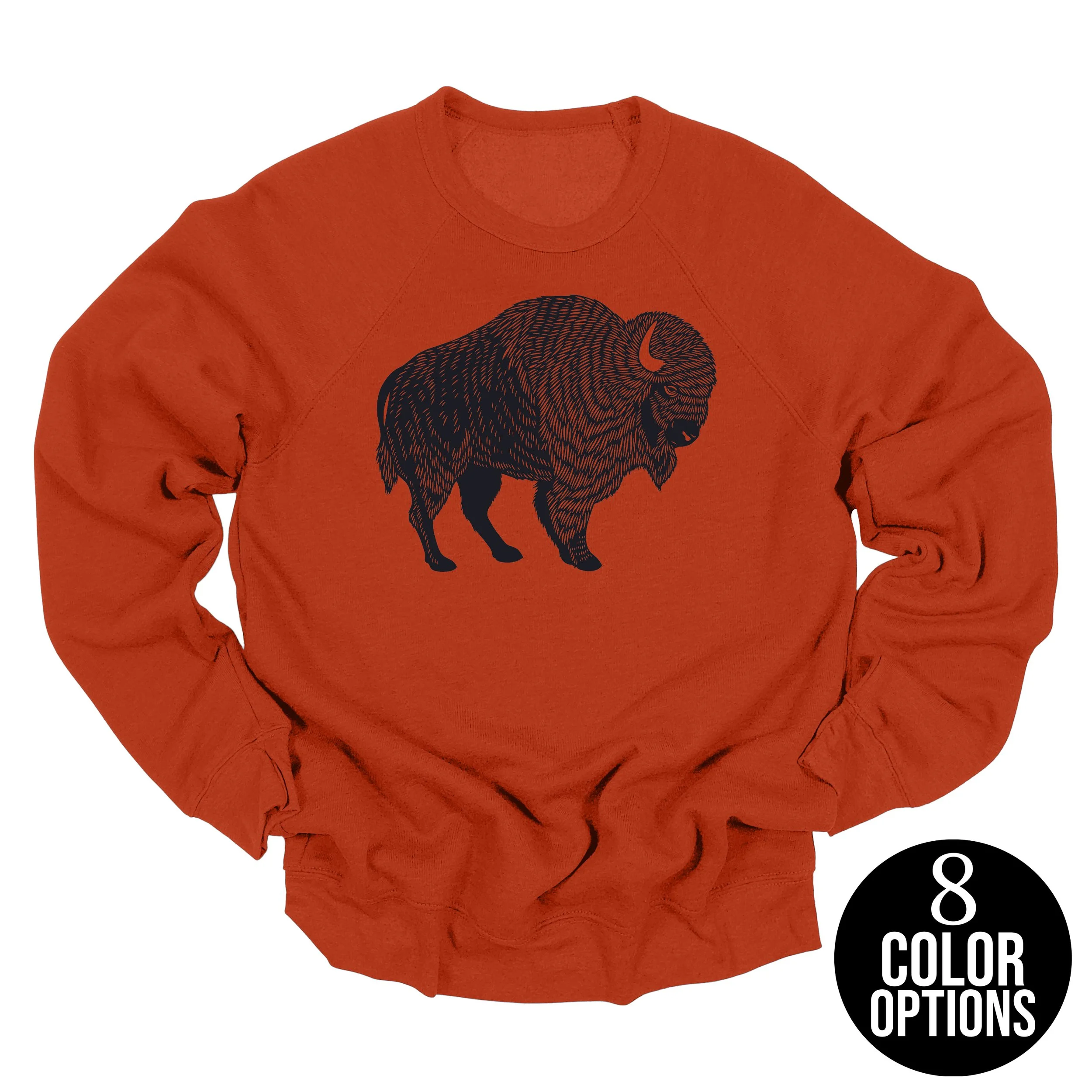 Bison crew sweatshirt BRICK.jpg