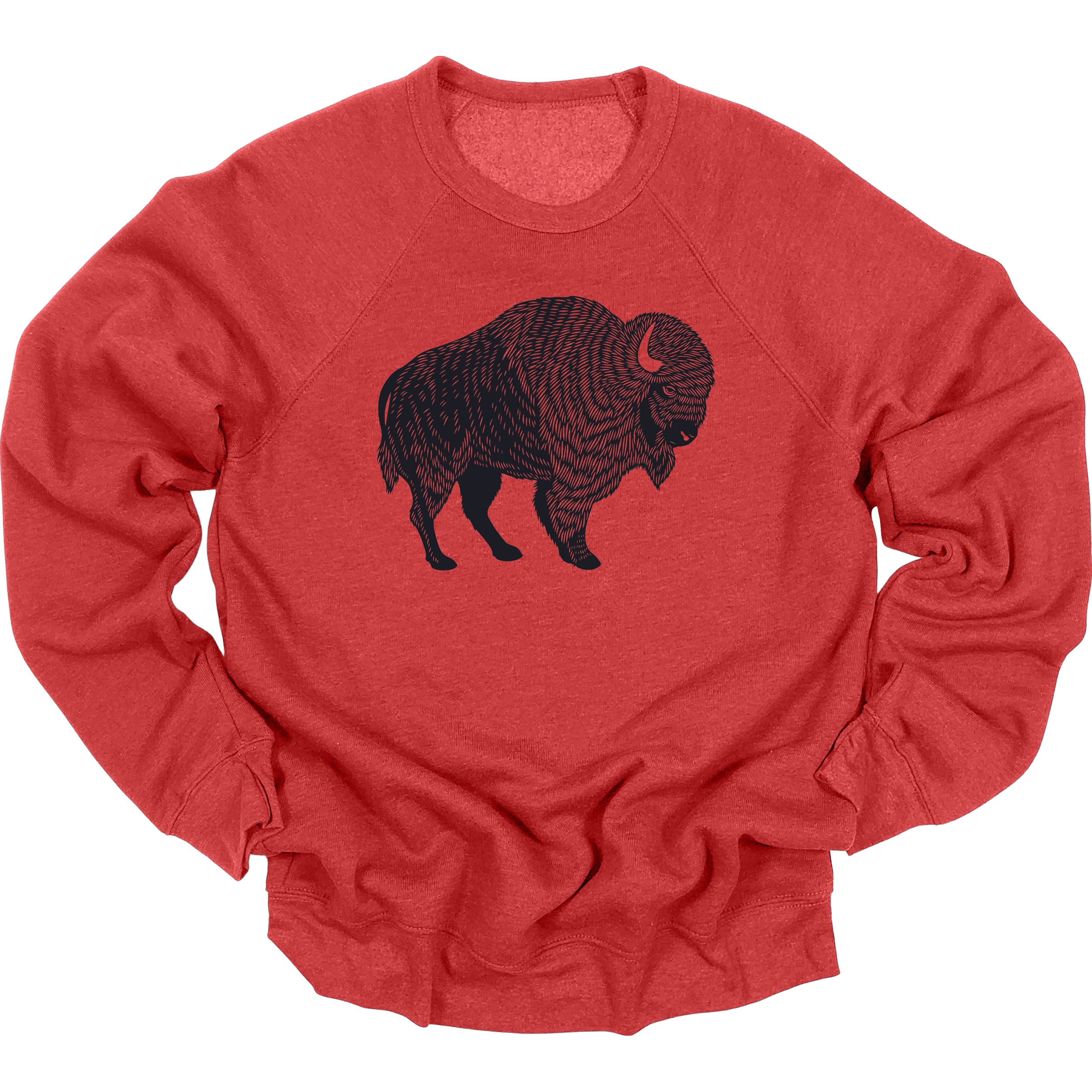 bison crew sweatshirt HEATHER RED.jpg