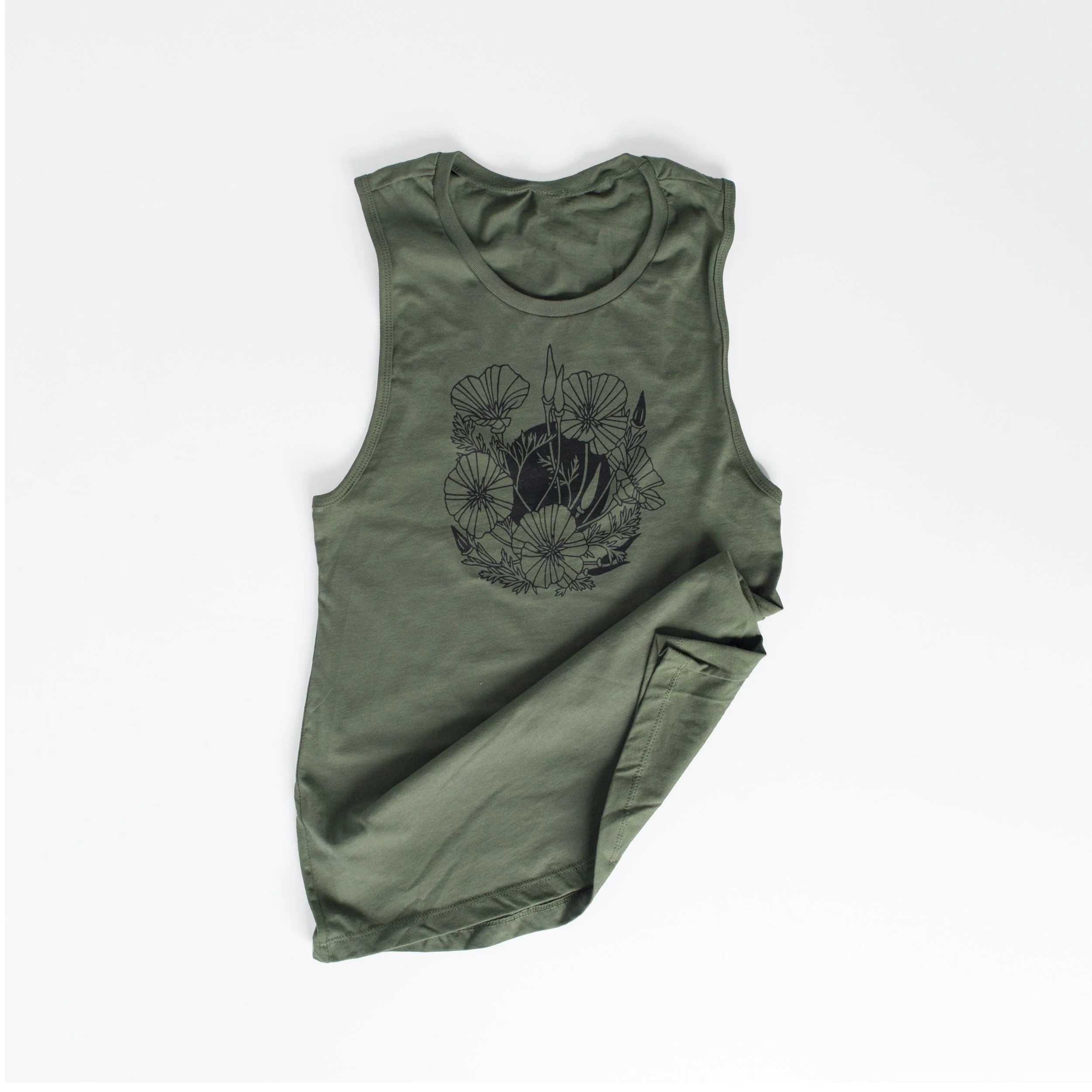 Golden poppies green muscle tank.jpg