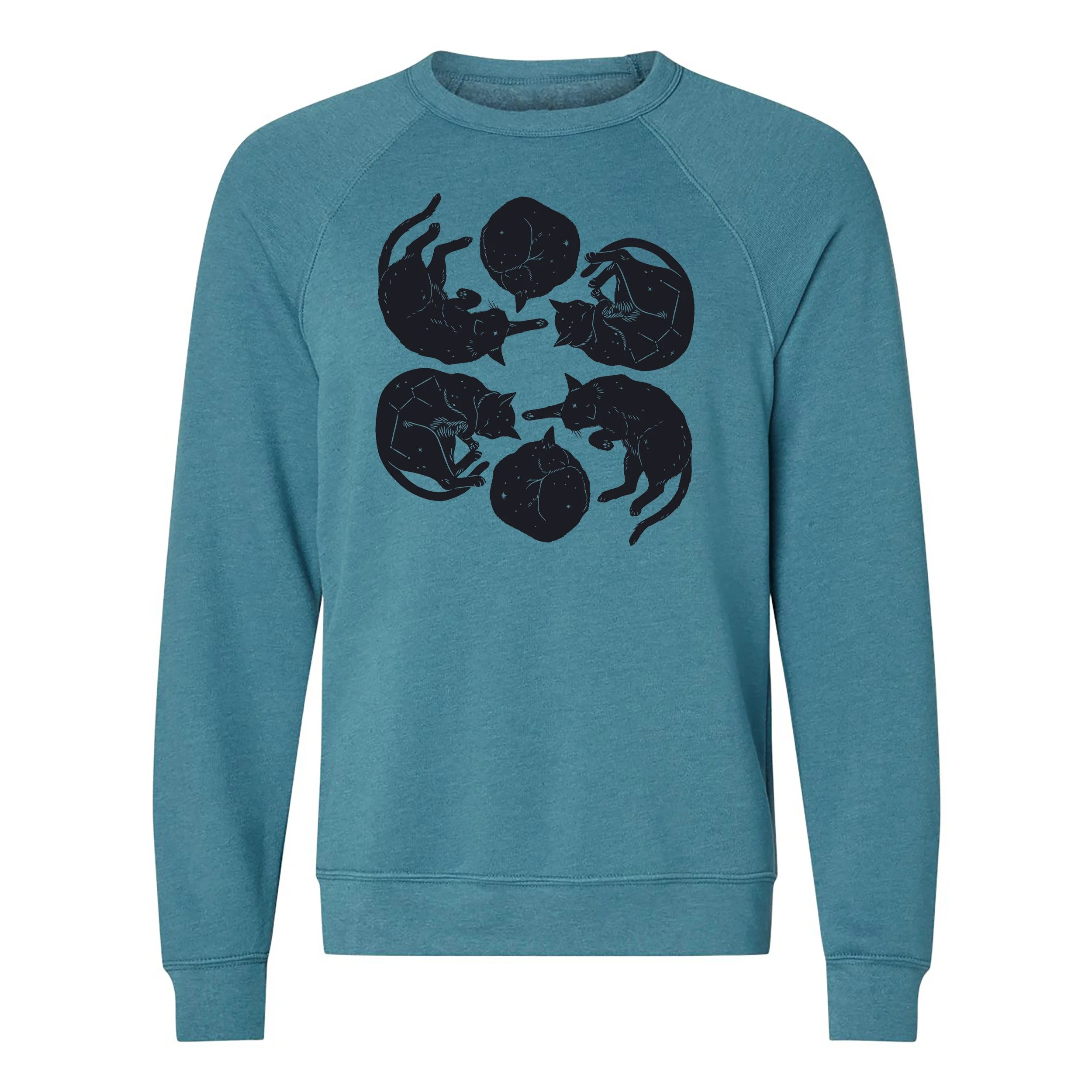 night cats crewneck sweashirt HEATHER TEAL.jpg