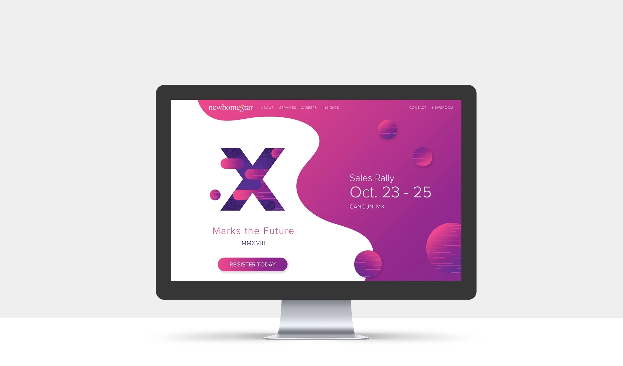  The design for the event landing page, a place where employees could register for this company-wide event. 