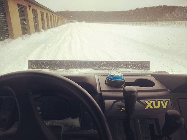 We're working on it! Plowing began yesterday and should be finished by the end of today. Access to the facility is not prohibited. However, if you're able to wait until tomorrow that would be great. We can most efficiently and quickly get everything cleared with empty aisleways. Thanks for your patience and stay safe!