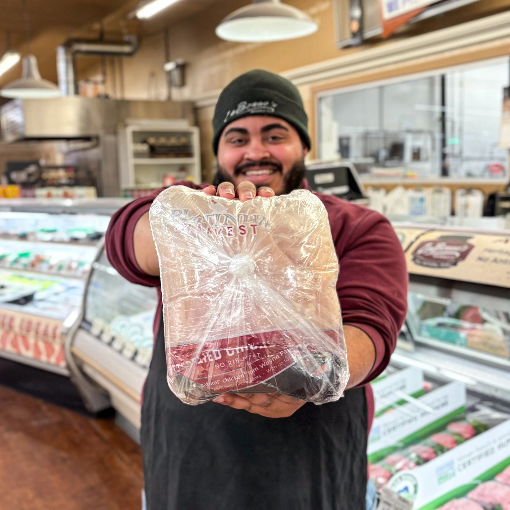 There's no fowl play here, just a really great deal!

This will be the best price on chicken you see all year... just $15each for a 10lb Bag of Grade A Boneless Skinless Chicken Breast OR we have Family Packs at $1.99/lb. This is freezer-friendly, cr