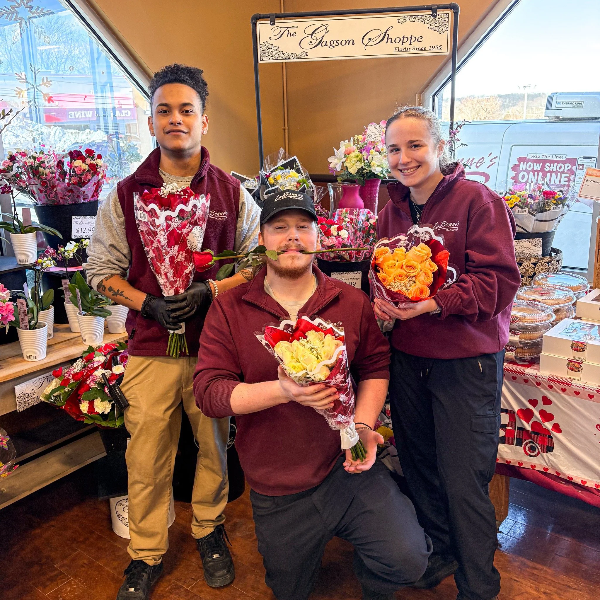 💝 Happy Valentine's Day! Don't forget we can make your day easy with beautiful bouquets starting at $12.99 and roses by the dozen for $35.99. Stop in while supplies last!