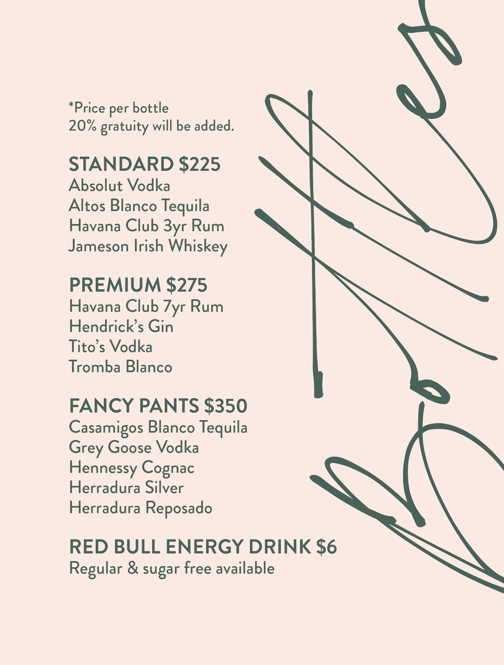 MENU — Track & Field Bar