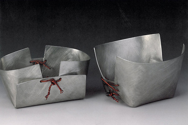   Two Containers  , 1992, pewter and copper, 4x8x5 inches  