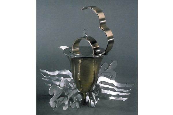   Emperor's Tea Pot  , 1999, pewter and brass, 11x12x12 inches  