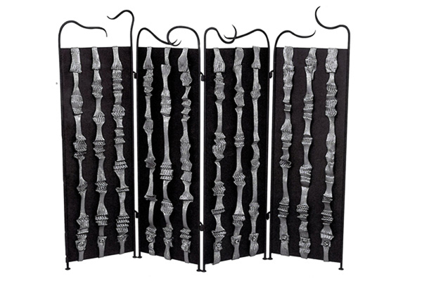   Screen  , 1997, steel and silver paint on copper, 24x52x1 inches  