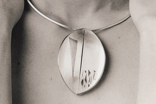   Pendant Neckpiece  , 1985, sterling silver and 24k gold overlay, 0.5x10x5.5 inches  