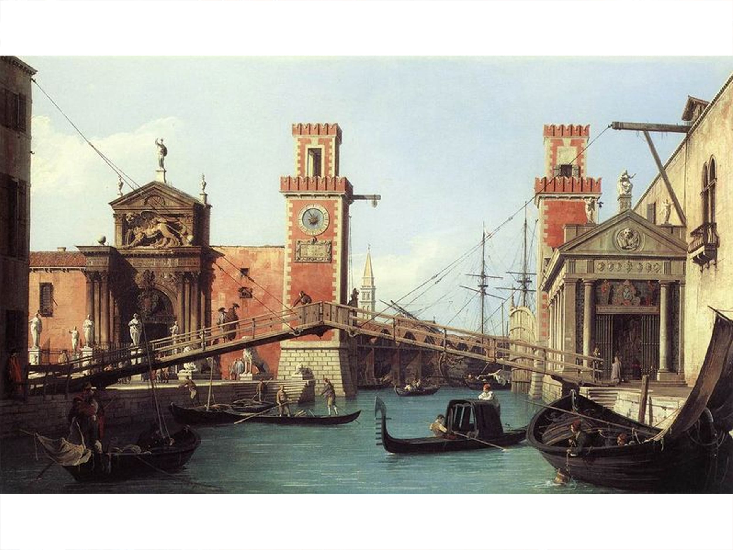 The entrance to the Arsenale; Painting by Giovanni Antonio Canal (Canaletto), 1732