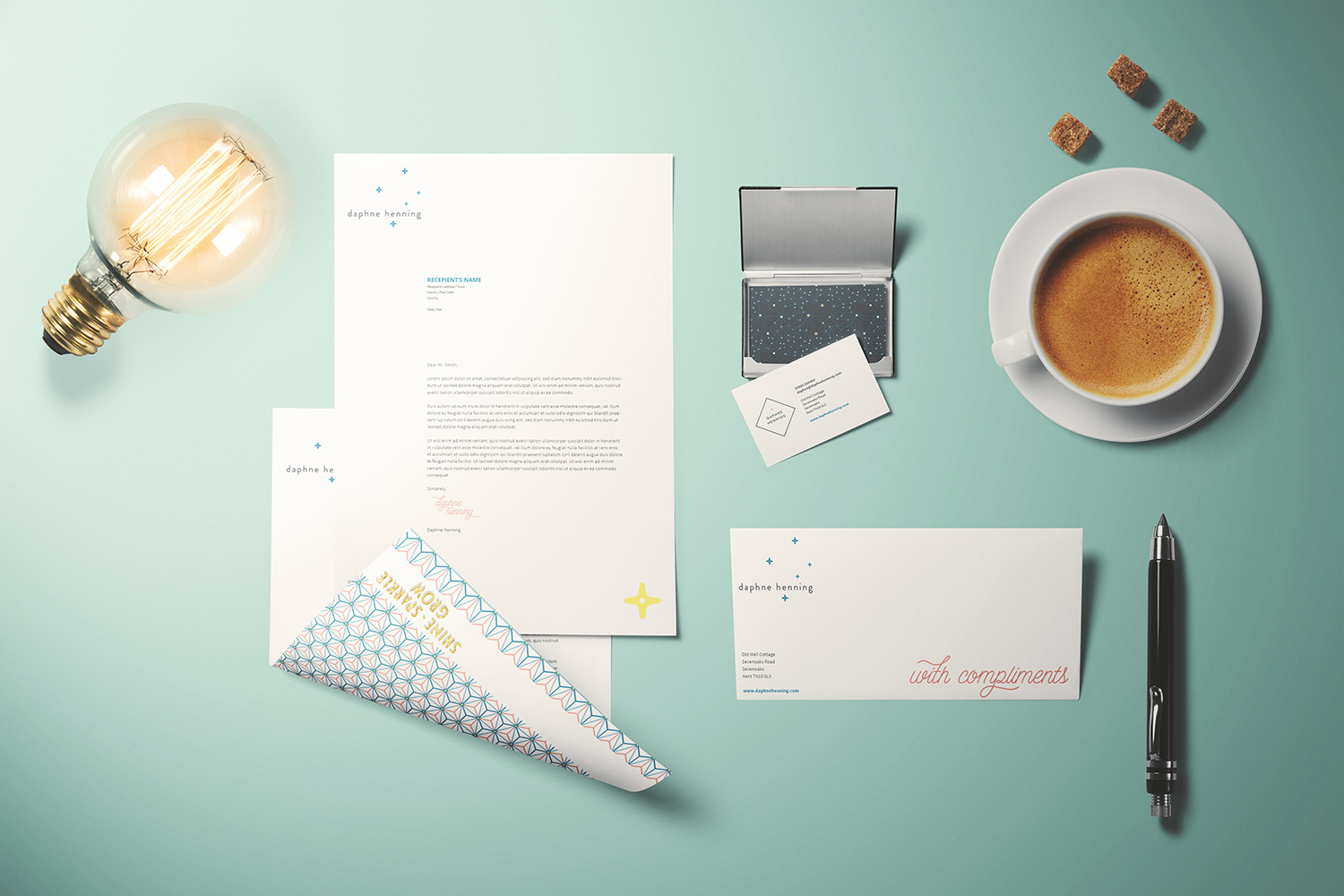 Daphne Henning transformative life coach logo design and branding by Ditto Creative brand stylists Kent