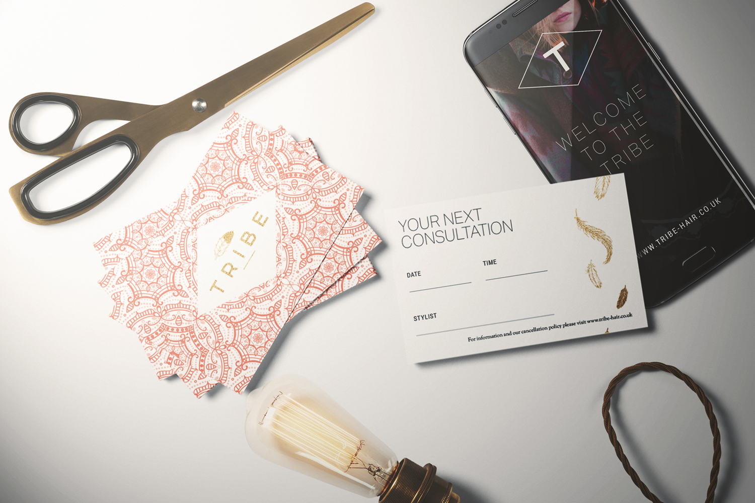 Logo design and branding for Tribe hairdressing, hair salon in Chislehurst by Ditto Creative, brand design in Kent
