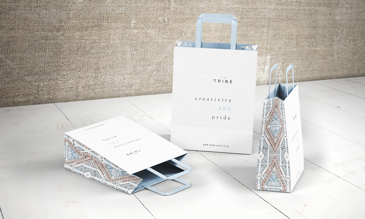 Logo design and branding for Tribe hairdressing, hair salon in Chislehurst by Ditto Creative, brand design in Kent