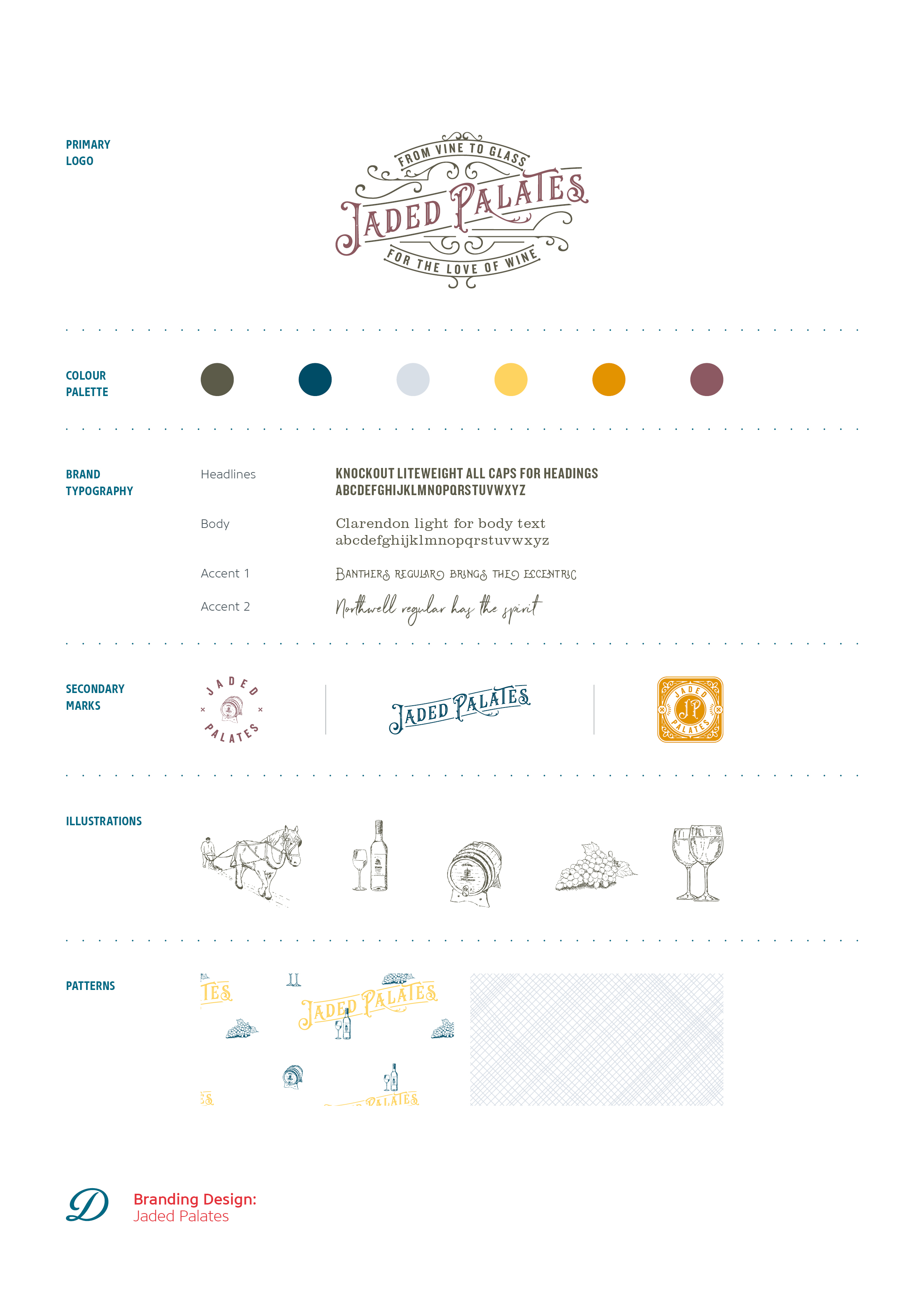 Jaded Palates, independent wine merchant in Devon, logo design and branding by Ditto Creative, boutique branding agency Kent