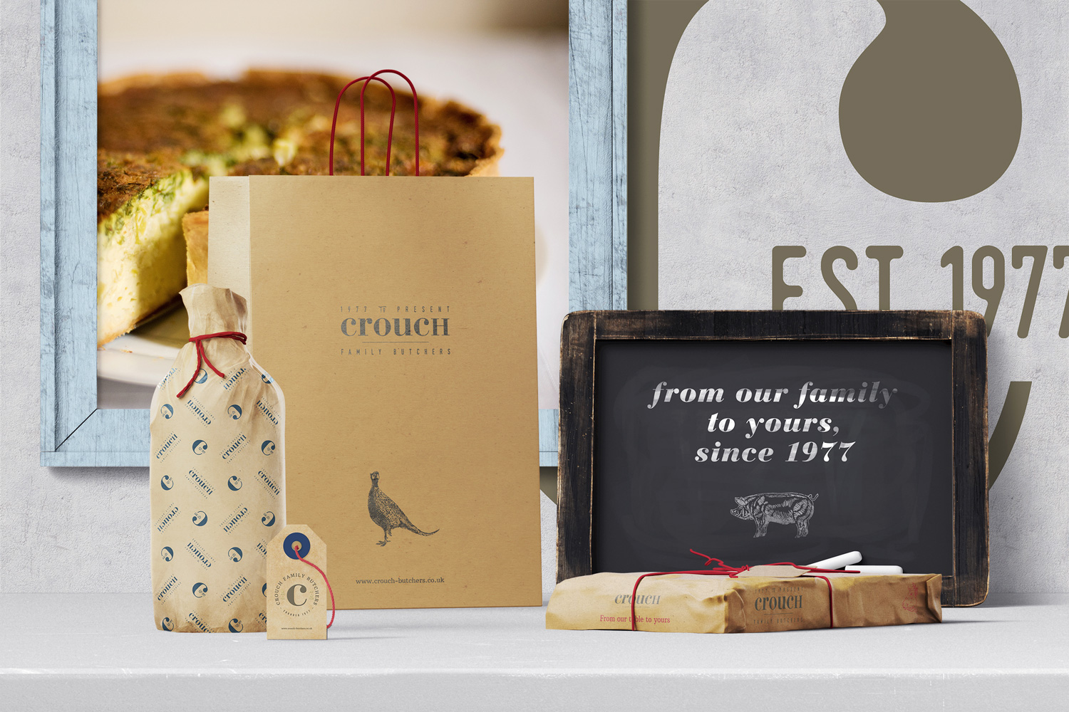 Crouch independent family butcher Kent, logo design and branding by Ditto Creative, branding agency Kent