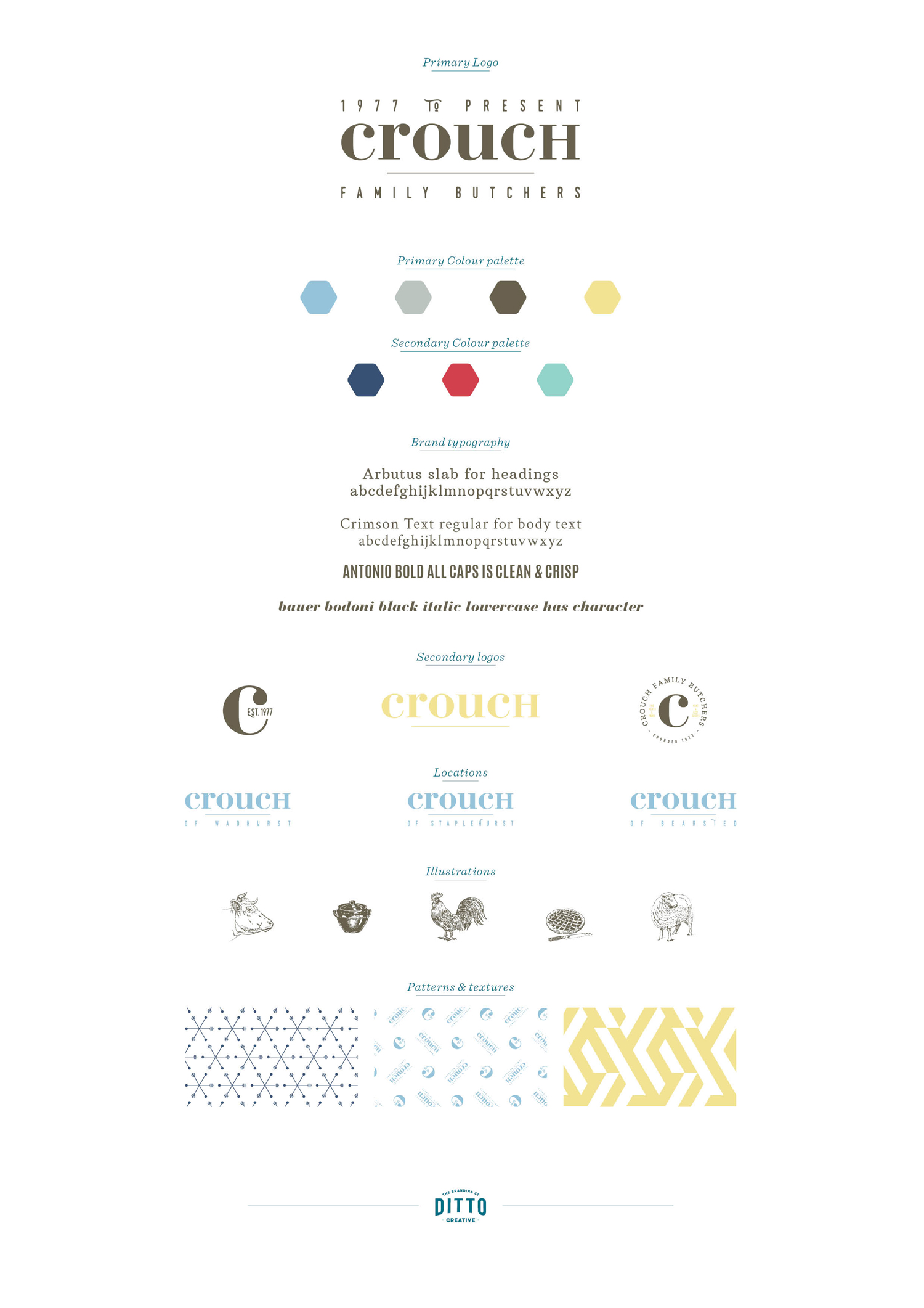 Crouch independent family butcher Kent, logo design and branding by Ditto Creative, branding agency Kent