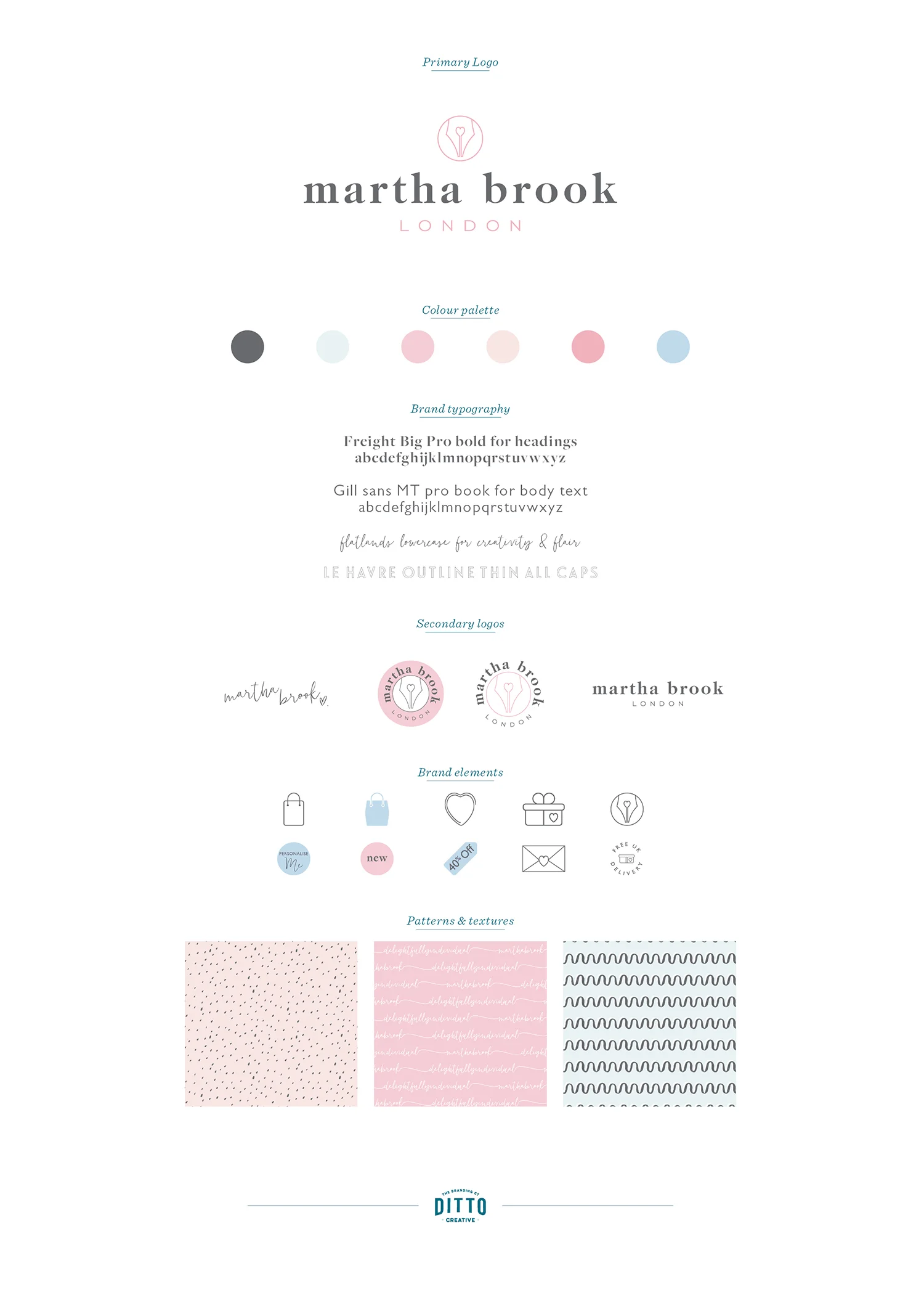 Martha Brook London, logo design and brand styling by Ditto Creative, boutique branding agency, Kent