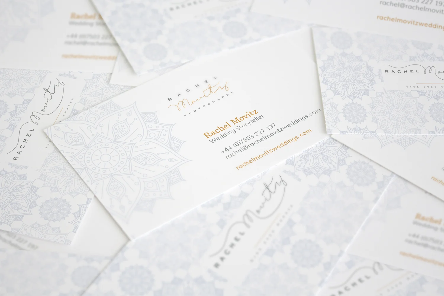 Brand identity and logo design for Rachel Movitz, wedding photographer Oxforshire, brand styling by Ditto Creative